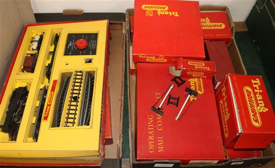A quantity of Triang OO Gauge rolling stock, buildings etc